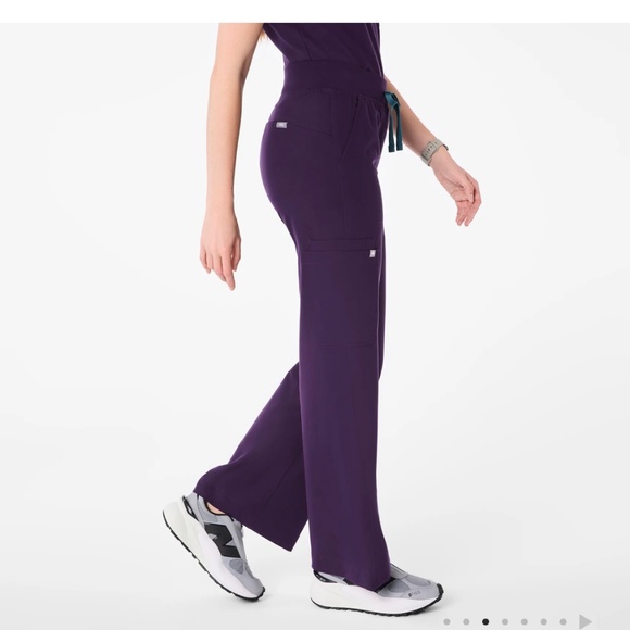 Figs Purple Jam Isabel Wide Leg Scrub Pants - Picture 2 of 5